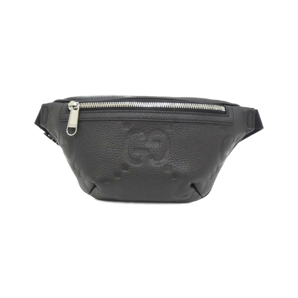 Gucci GG Embossed Belt Bag black leather prominent embossed